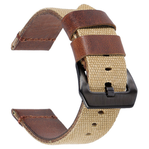 Correa de Reloj de Nailon con Parche de Cuero y Lona Win-Win para Reloj Inteligente Huawei <span class=keywords><strong>GT</strong></span> <span class=keywords><strong>3</strong></span>, Correa de Repuesto de 20 mm, 22 mm, 24 mm - Product Image 6