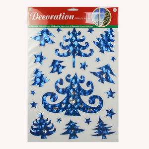 Décor de noël Coloré Feuilles Holographiques Autocollant De Fenêtre En Verre - Product Image 2