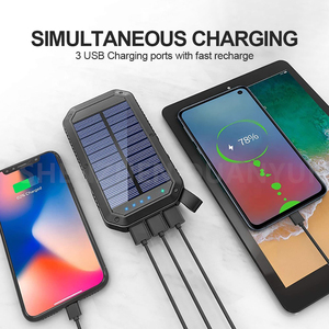 Bộ sạc năng lượng mặt trời đa chức năng và Đèn pin Led, bộ sạc pin chống nước 20000mAh, năng lượng mặt trời di động bên ngoài - Product Image 5