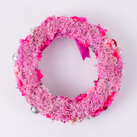 Vente chaude Rose Préservé Plante Guirlande De Noël Décoration Porte 22cm Guirlande Hôtel Centre Commercial Décoration Suspendue