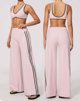 Ensemble de yoga 2 pièces personnalisé, col halter, dos nu, taille haute, court, séchage rapide, amincissant, en polyester/nylon