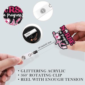 易拉水晶亚克力闪光伸缩旋转夹ABS医疗证书徽章卷轴方便伸缩 - Product Image 3