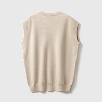 Gilet en cachemire tricoté personnalisable, pull sans manches décontracté à boutons pour l'automne et le printemps