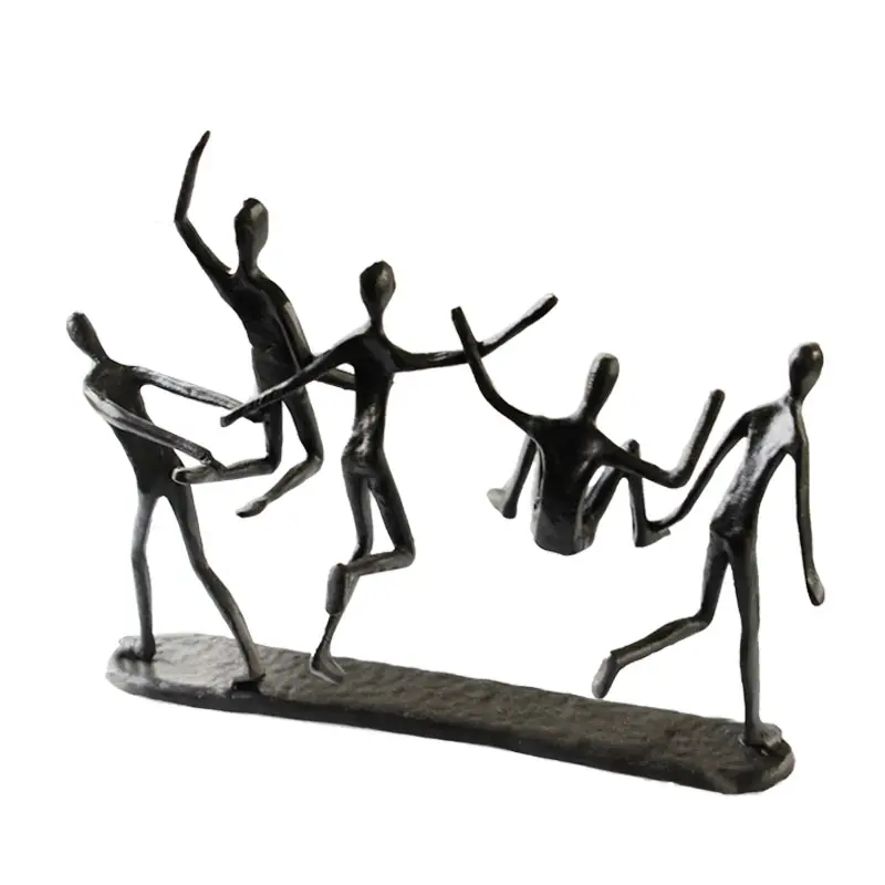 Hand gefertigte Metallkunst skulptur namens "Schreien und springen vor <span class=keywords><strong>Freude</strong></span>" antike Wohnkultur Vintage Gusseisen Figur Ornament