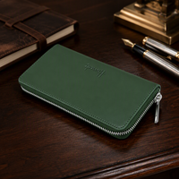 Portefeuille long en cuir PU personnalisable avec logo, fermeture éclair, motif gaufré tendance, pochette de voyage avec porte-cartes et porte-billets, pochette de soirée