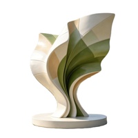 Escultura de Fibra de Vidrio Abstracta Grande Personalizada, Estatua de Arte Moderna con Curvas Huecas, Impermeable, para Plaza Comercial, Ciudad