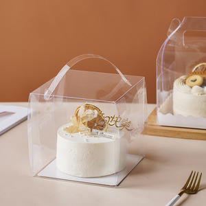 Bán buôn bánh sinh nhật Đóng gói hộp <span class=keywords><strong>Fancy</strong></span> phân hủy sinh học <span class=keywords><strong>PVC</strong></span> trong suốt Bánh hộp với xử lý - Product Image 2