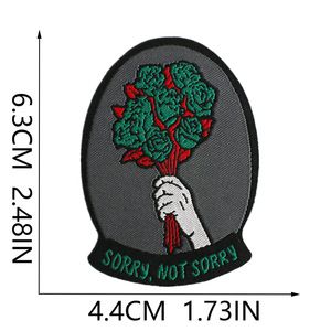Tissu brodé <span class=keywords><strong>panthère</strong></span> noire fer sur patch vêtements décorés de patchs de main fantôme crâne de cerise - Product Image 3