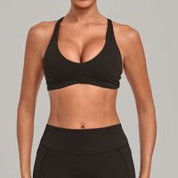 Soutien-gorge de sport moulant pour femme, avec bretelles réglables, maintien et effet push-up, idéal pour le yoga, la course, les activités de plein air et la gym