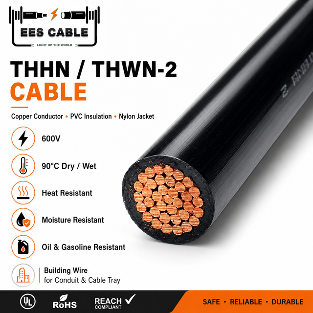 250MCM THHN THWN-2 Copper Building Wire 600V PVC Insulated Nylon Jacket Stranded Electrical Cable for Indoor Conduit