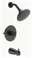 Robinet de baignoire et de douche mural industriel à pression équilibrée avec poignée sculptée et bec verseur, idéal pour salle de bain – Vente chaude