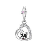 Vente flash : breloques en argent sterling 925, série animaux mignons, pendentif en forme de lune et de cœur, accessoires pour bracelet et collier, bijoux à faire soi-même