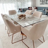 Italienisches minimalist isches gehärtetes Glas Transparentes Büro Hotel Home Restaurant Möbel Konferenz Esstisch