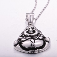 Hiphop bouddha pendentif pour hommes rétro titane acier colliers bijoux nouveau bouddhisme religieux Cool bouddha pendentif de charme