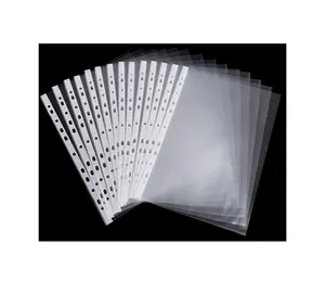 Benutzer definierte A4 Clear Plastic File Folder Locher Tasche Carry File Bag L Form Sheet Protector