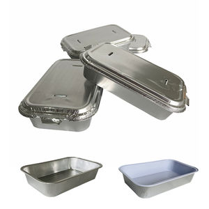 Boîte d'emballage alimentaire en aluminium pour <span class=keywords><strong>avion</strong></span>, compatible four à réchauffement, pour <span class=keywords><strong>repas</strong></span> de compagnie aérienne, barquettes alimentaires pour <span class=keywords><strong>avion</strong></span>, récipient alimentaire, barquette à emporter pour le riz - Product Image 1