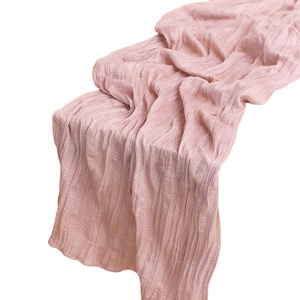 <span class=keywords><strong>Runner</strong></span> da Tavolo in Garza a Righe da 300 cm (10 piedi) nei Colori Terracotta, Viola, <span class=keywords><strong>Beige</strong></span>, Verde Salvia, Blu Reale, Bordeaux, Rosa per Matrimoni, Feste e Casa - Product Image 2