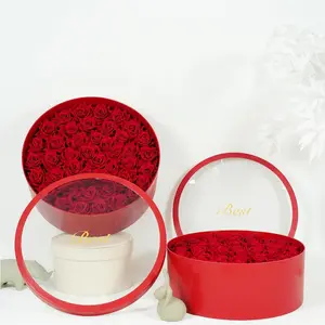 Nuovo stile di vendita caldo con un buon servizio grande scatola decorativa floreale con scatole floreali a buon prezzo rounds