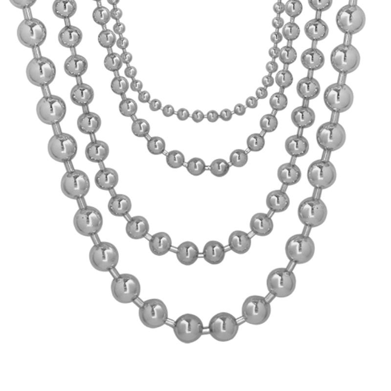 Factory Direct Multiple Sizes Round Bead Chain Bracelet Unisex Fine Jewelry  S925 Sterling Silver Clavicle Chain Necklace