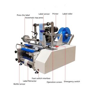 Étiqueteuse semi-automatique de bouteilles de bière et de vin rondes à double étiquette - Product Image 2
