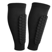 Manchons de compression pour mollets Hommes Femmes Protection professionnelle avec coussin nid d'abeille flexible Garde-mollets Protection fine en Spandex et Nylon pour le football