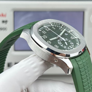 <span class=keywords><strong>Montre</strong></span> de luxe pour hommes, cadran vert kaki, boîtier plaqué or blanc, chronographe <span class=keywords><strong>automatique</strong></span>, bracelet en caoutchouc, <span class=keywords><strong>montre</strong></span>-bracelet de Sport, 42.2mm - Product Image 4