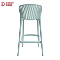 Chaise haute simple et moderne en plastique avec dossier, mobilier de bar DHF en promotion