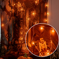 Ensemble de lumières décoratives d'Halloween DIY : Toiles d'araignée, nappe, rideau de porte noir, dentelle, écran de fenêtre, mur, lumières décoratives de fête