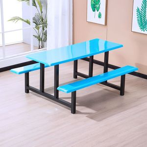 Stainless Steel Dining Table And Bench Set For School Canteen Factory Restaurant Fast Food <b>Establishment</b> - Product Image 3