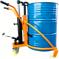 Chariot élévateur manuel hydraulique industriel pour fûts d'huile 350 kg 200 L, transpalette pour fûts en acier 55 gallons, roues PP durables, levage 200 mm