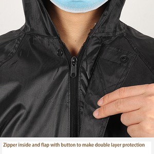 Aeofa-chubasquero impermeable de talla única para <span class=keywords><strong>hombre</strong></span>, abrigo largo con capucha, impermeable, color negro, con protección reflectante en la espalda, 100% - Product Image 3