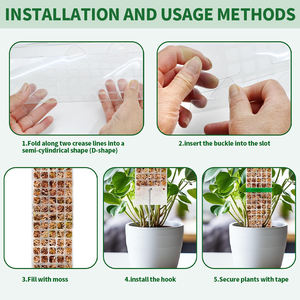 Poteau de mousse de type tortue en plastique pour soutenir les plantes grimpantes Pots de fleurs Jardinières Mousse de sphaigne Plante de nouvelle génération - Product Image 5