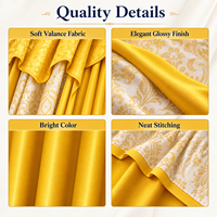 Gorden Elegan 2 Panel dengan Valance untuk Ruang Tamu Warna Kuning Kain Lembut Berkualitas Tinggi Rideaux De Maison Grosir