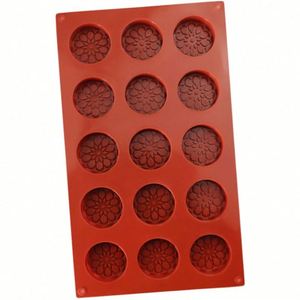 Eco-Friendly Custom Logo <b>Cookie</b> 15 Hole Round Waffle Shape Silicone <b>Mold</b> Cake Tradition Lace Flower OEM\ODM - Product Image 3