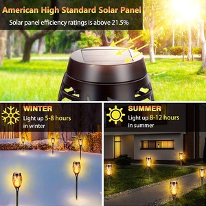 Lampe solaire à 96 LED effet flamme pour extérieur, étanche IP65, torches décoratives pour jardin, cour, Halloween - Product Image 5