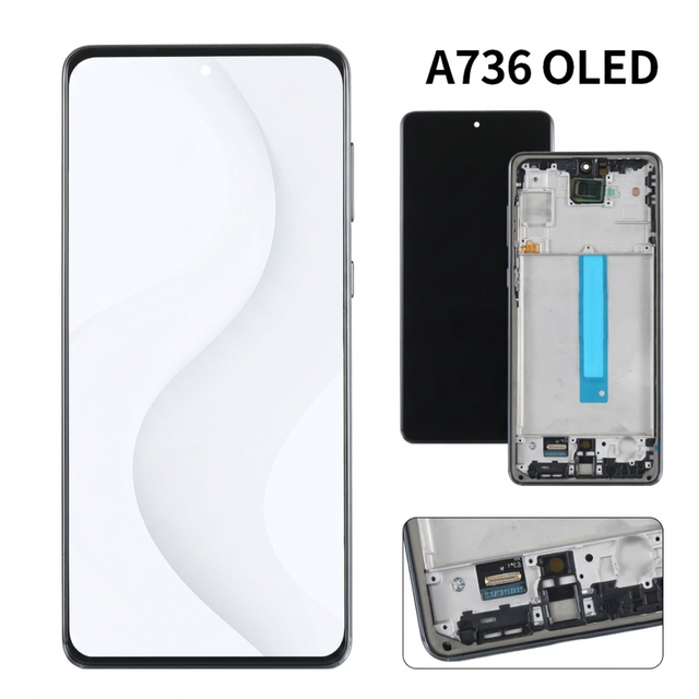Wholesale 6.7 Inch OLED Complete Touch Screen With Frame Replacement Display Spare Parts For Samsung A73 A736B Smartphone Repair