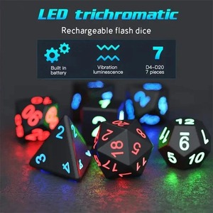 Ensemble de dés LED lumineux, dés polyédriques pour jeux de rôle, plusieurs faces, jouets de divertissement pour adultes, pour jeux de société, fêtes - Product Image 1