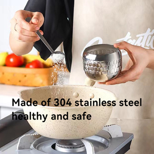 Cao cấp 304 thép không gỉ gia vị Jar đặt cấp thực phẩm muối có thể với Shaker nắp cho nhà bếp Sử dụng-ớt dầu gia vị hộp - Product Image 3