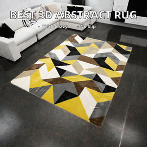 Modern Geometric Tufted Area Rug Cotton Carpet Rectangle <b>Non</b> <b>Slip</b> Floor <b>Mat</b> for Living Room Bedroom - Product Image 2