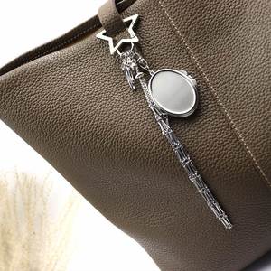 Stainless Steel Lip Gloss Lip Balm Rings Lipstick Holder Bags case Keychain with <b>Makeup</b> Compact <b>Mirror</b> Lipstick Keyring Pouch - Product Image 3