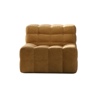Fauteuil lounge en velours côtelé style Kashima, fauteuil d'appoint modulaire tout en mousse capitonné gaufré