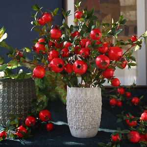 Yihua - Juego de 6 Frutas Artificiales de Granada con Hojas, Decoración para el Hogar, Accesorios de Fotografía - Product Image 4