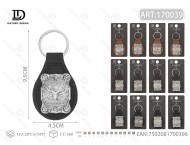 Portachiavi quadrato in lega di zinco, argento opaco nero, portachiavi di lusso in metallo, regalo per uomo e donna - Product Image 1
