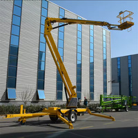 Diesel et batterie puissance mât vertical manivelle homme travail aérien télescopique remorque climatiseur élévateur portable