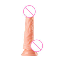Dildo réaliste en PVC de 7,5 pouces avec ventouse manuelle pour massage vaginal féminin, produit pour adultes en gros