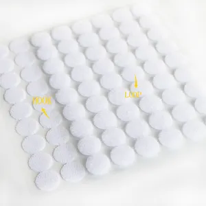 100pair/roll Wholesale Lucency Adhesive Velcroes Dots Roundness Adhesive Hook And Loop Dots Custom Fastener