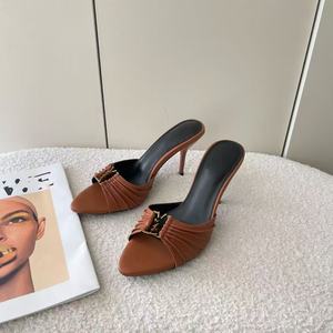 Sandales à talons élégantes haut de gamme pour femmes, nouveau design français neutre, bout pointu, talon ouvert, semelle souple, creuses, hauteur accrue - Product Image 2