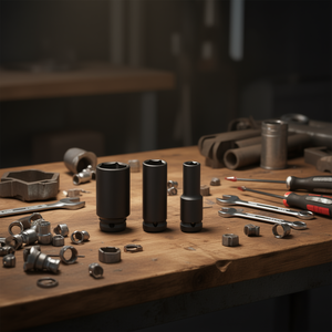 Jeu de clés à douilles à chocs Fervi, 3 pièces, embout de 1/2 pouce, douilles métriques profondes, kit d'outils - Product Image 3