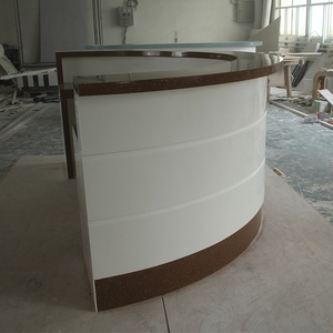 定制人造石固体表面半圆形设计办公接待台 - Product Image 3