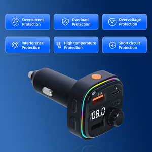 Xe MP3 Máy Nghe Nhạc Điện Thoại Xe Hơi Sạc Bộ Chuyển Đổi Nhanh Chóng Sạc FM Miễn Phí Nhận Xe Sạc Không Dây Với Đầy Màu Sắc LED Ánh Sáng - Product Image 3